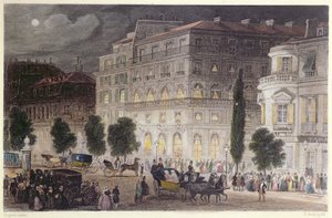 Udsigt over Boulevard des Italiens, graveret af E. Radclyffe, ca. 1840-50 af Eugene Louis Lami